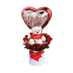 Detalle Floral en Caja Box + Peluche