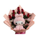 Arreglo Floral en Caja Box + Peluche