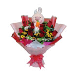 Arreglo Floral C/ Papeles Coreanos + Peluche