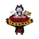 Detalle Floral Rosas C/ Peluches + Girasoles