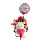 Arreglo Floral + Peluche + Globo