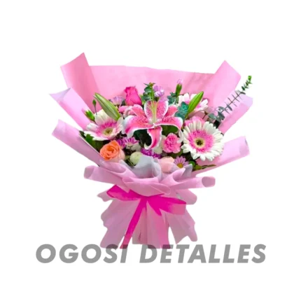 Arreglo floral + Lirios + Gerberas + Rosas