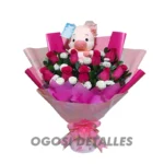 Arreglo Floral + Papel Coreano + Peluche