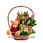 Arreglo de Tulipanes + Peluche + Ferrero Rocher
